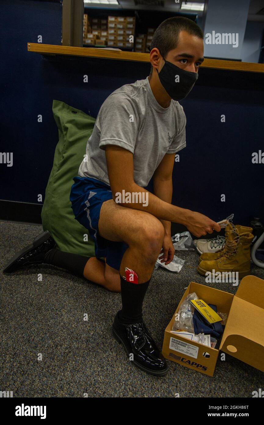 U.S. Air Force basic military training trainees receive their initial