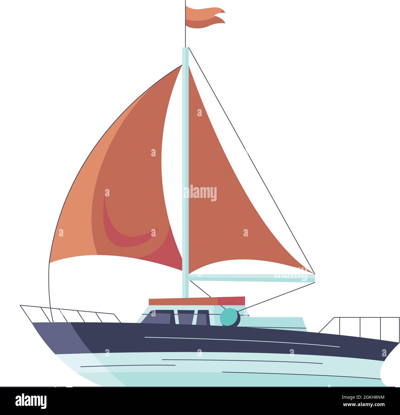 sailing yacht vehicle on white background Stock Vector Image & Art - Alamy
