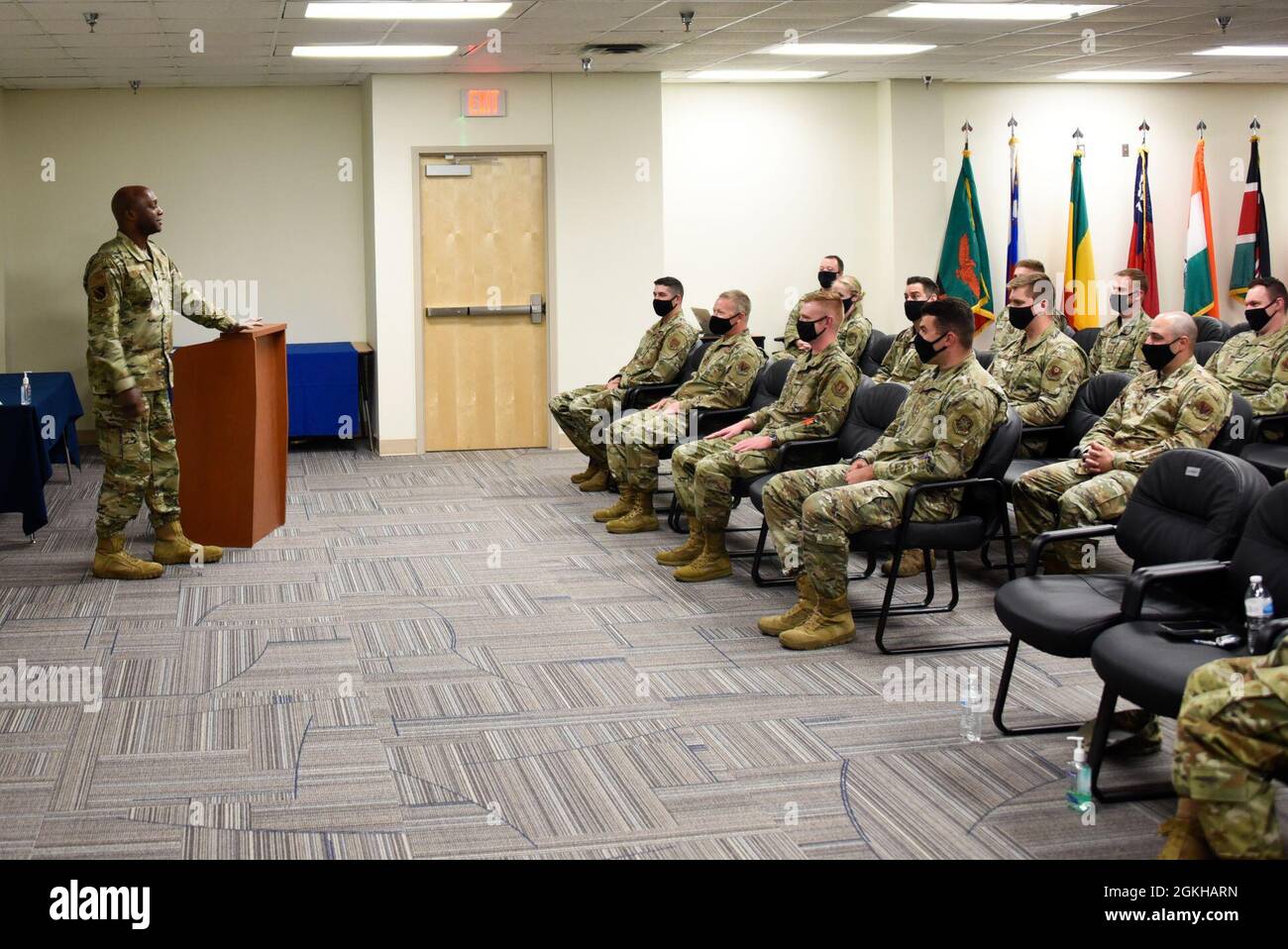 Brig Gen Kenyon Bell 82nd Training Wing Commander Speaks During An Aircraft Maintenance 