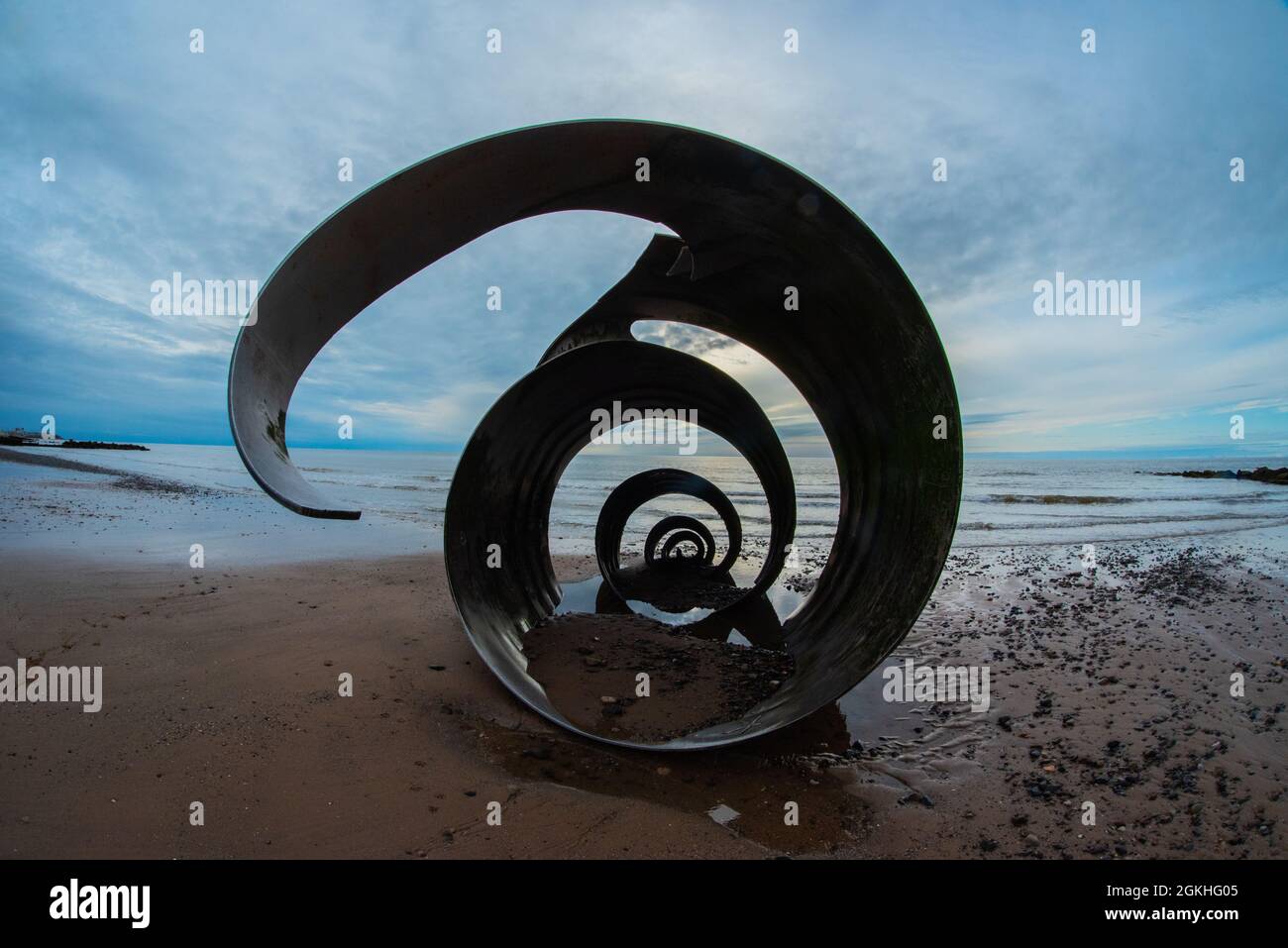 Mary's Shell at Cleveleys public art metal sculpture by Stephen