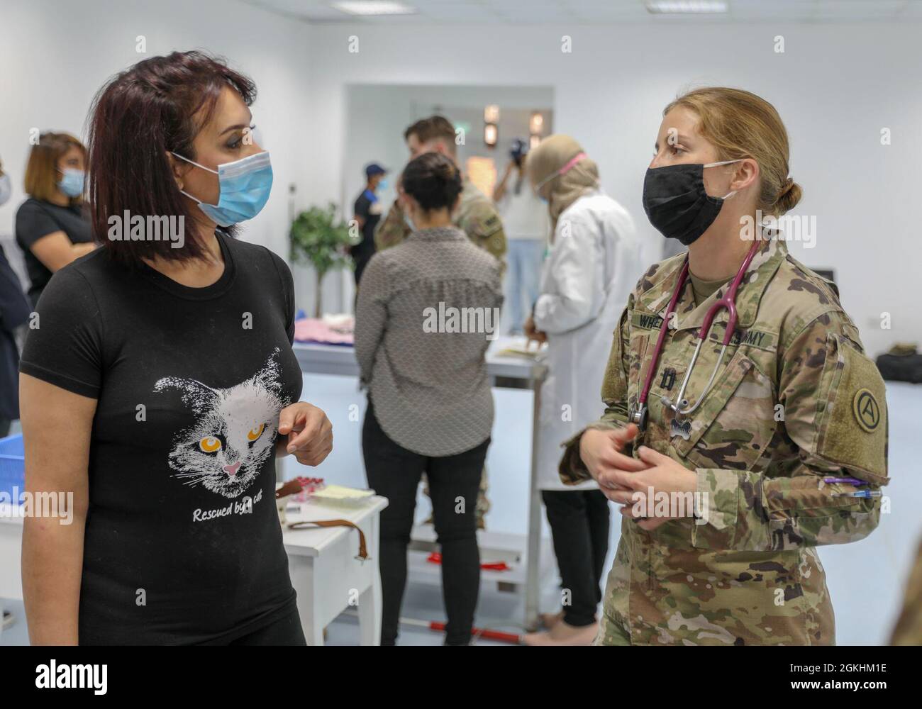 Capt. Emrick Whitfield, a veterinarian with Area Support Group Kuwait