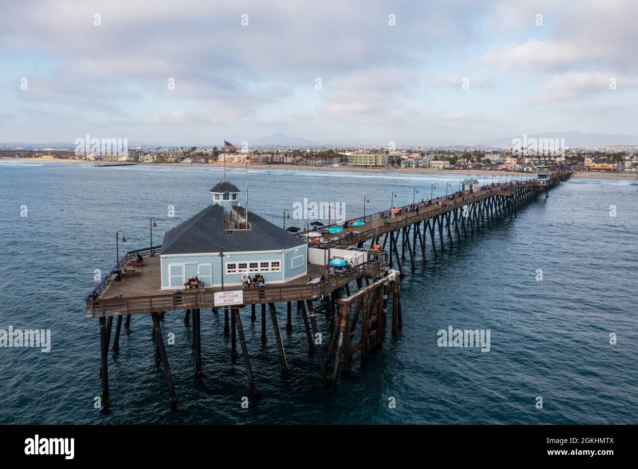 Imperial Beach Pier and Tin Fish Restaurant, San Diego California Stock