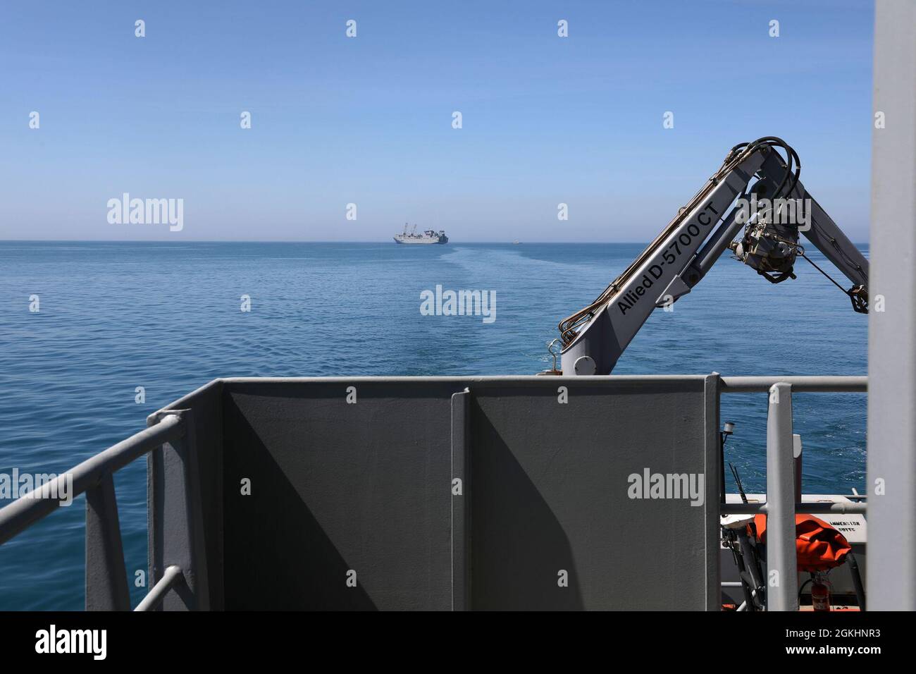 The USNS Bob Hope seen from the deck of the U.S. Army Logistics Support ...