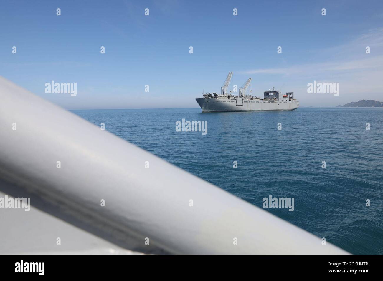 The USNS Bob Hope seen from the deck of the U.S. Army Logistics Support ...