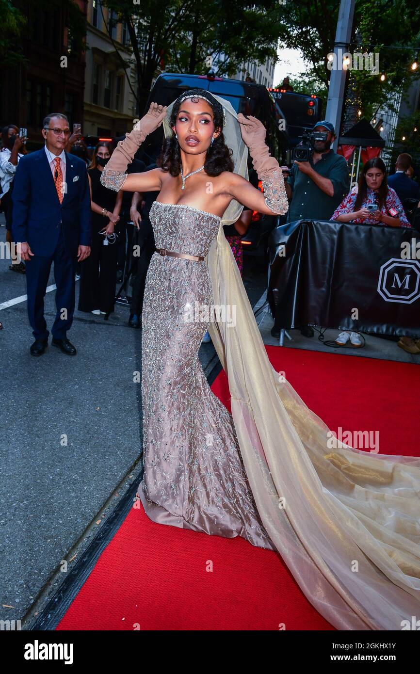 Yara Shahidi wearing Christian Dior during Met Gala departures
