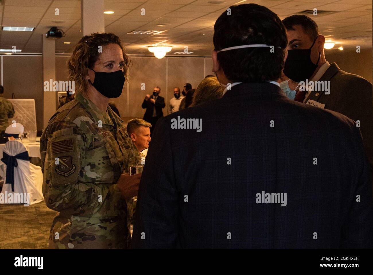 Col. Carey Jones 47th Flying Training Wing vice commander, talks to