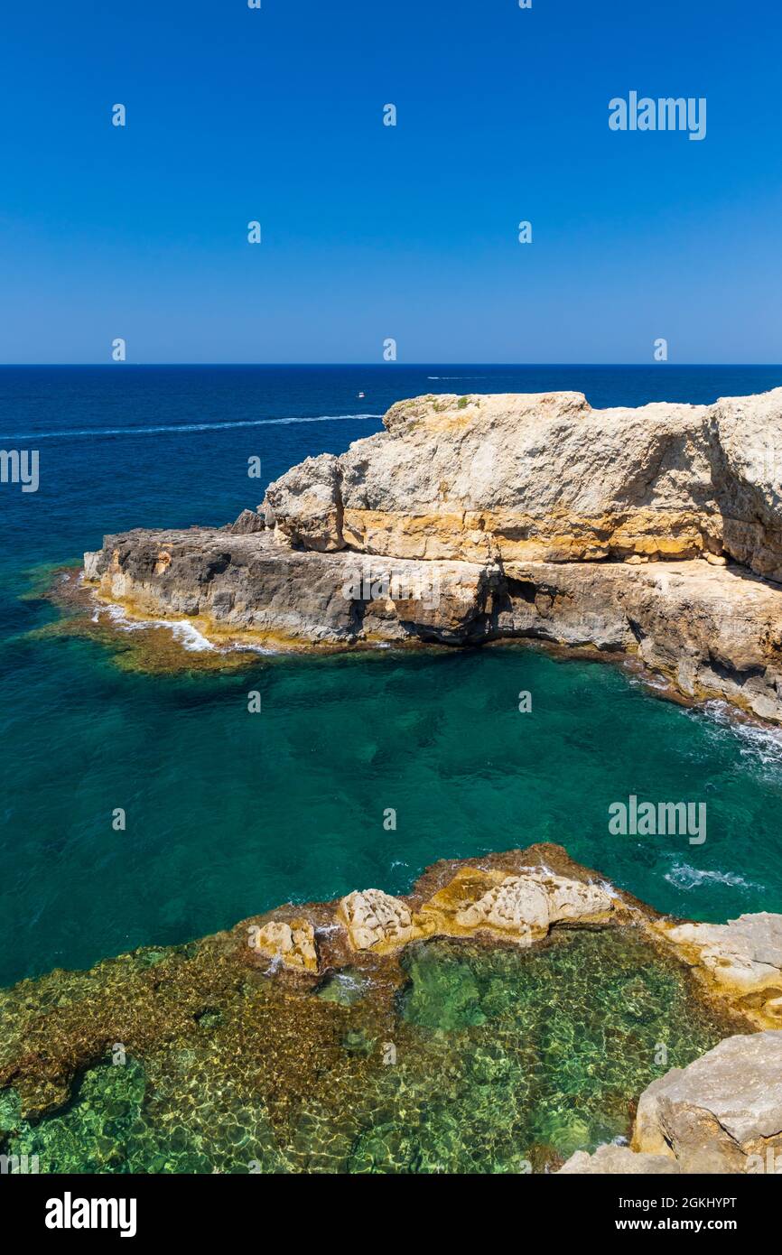 Southernmost place in Puglia, Punta Ristola, Castrignano del Capo, Apulia, Italy Stock Photo