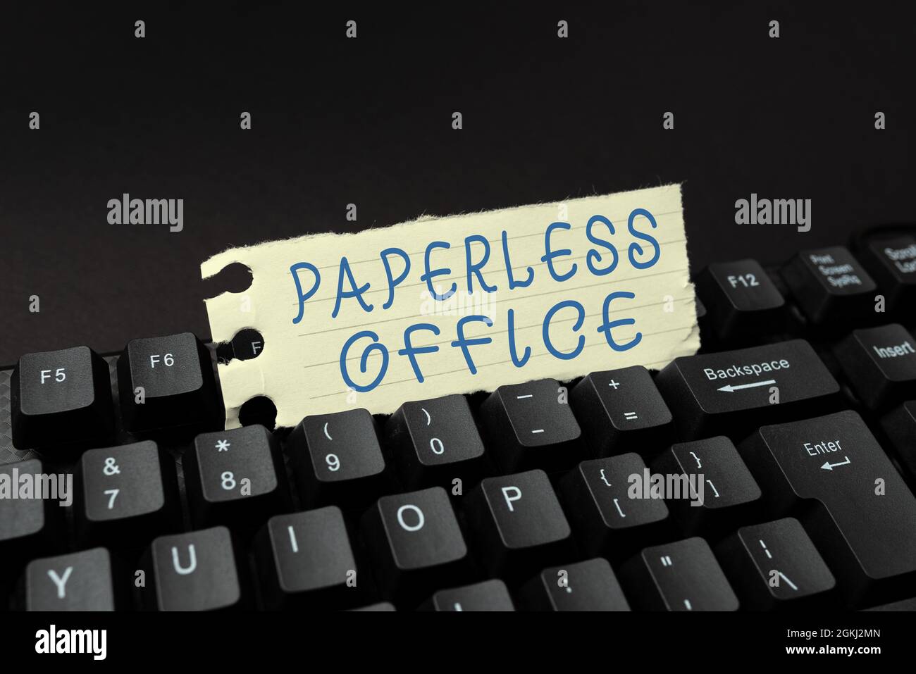 Paperless Text Text caption presenting Paperless Office. Word for work environment in ...