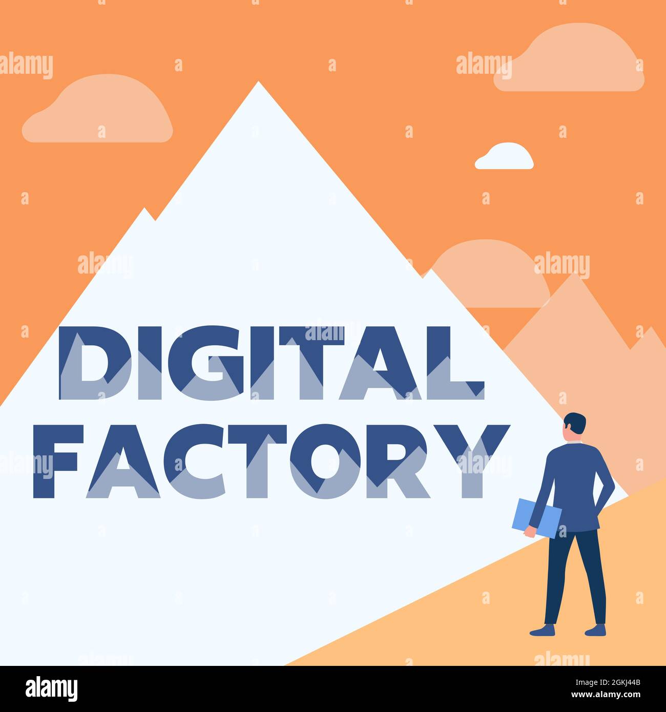 Conceptual caption Digital Factory. Business approach uses digital ...