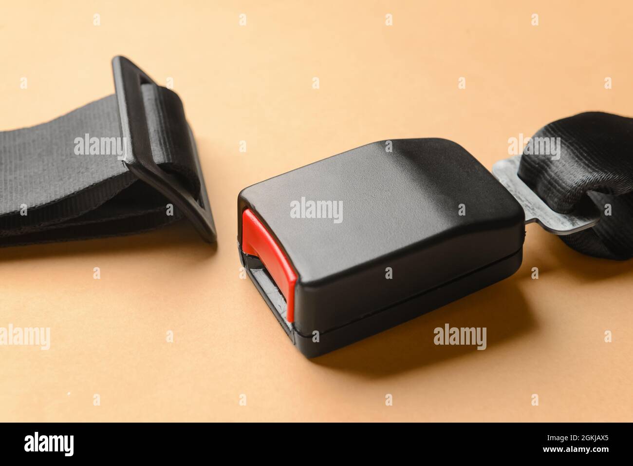 Car seat belt on color background Stock Photo Alamy