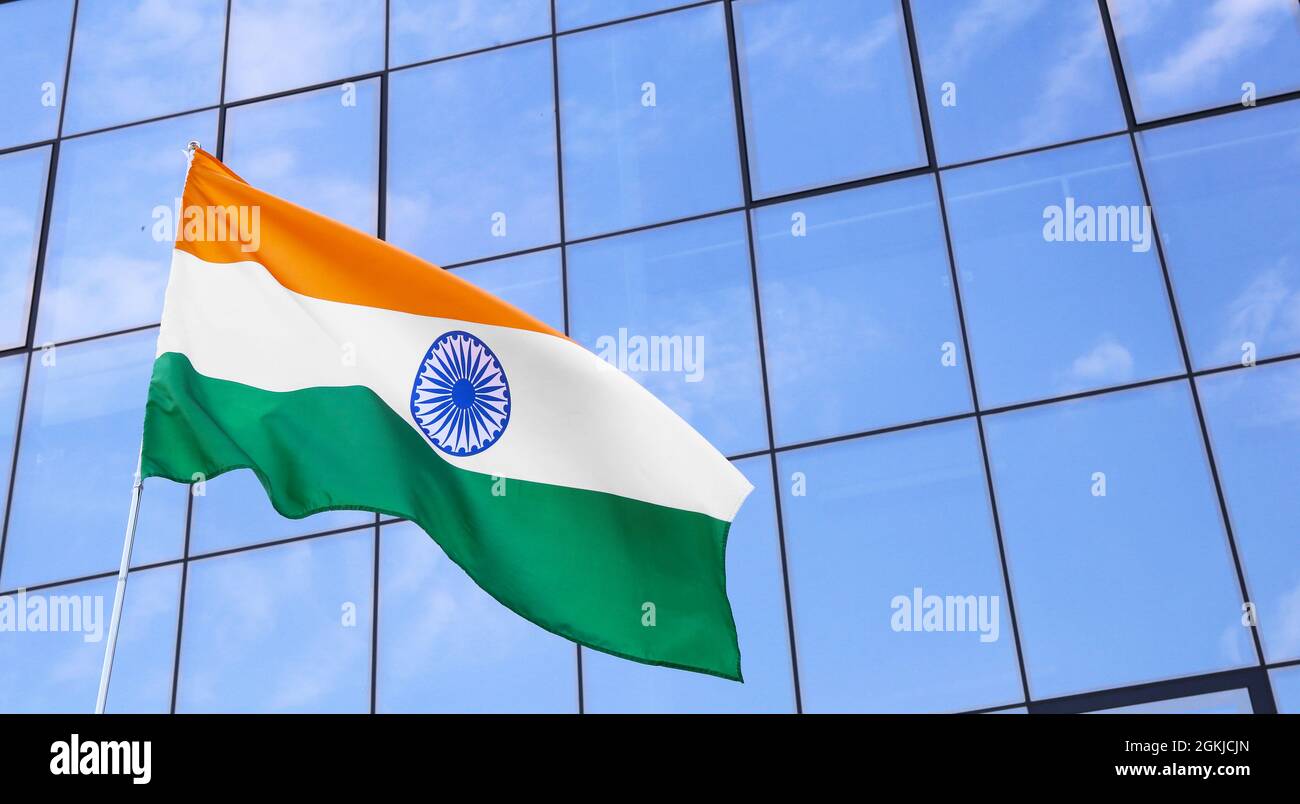 Waving flag of India outdoors Stock Photo - Alamy