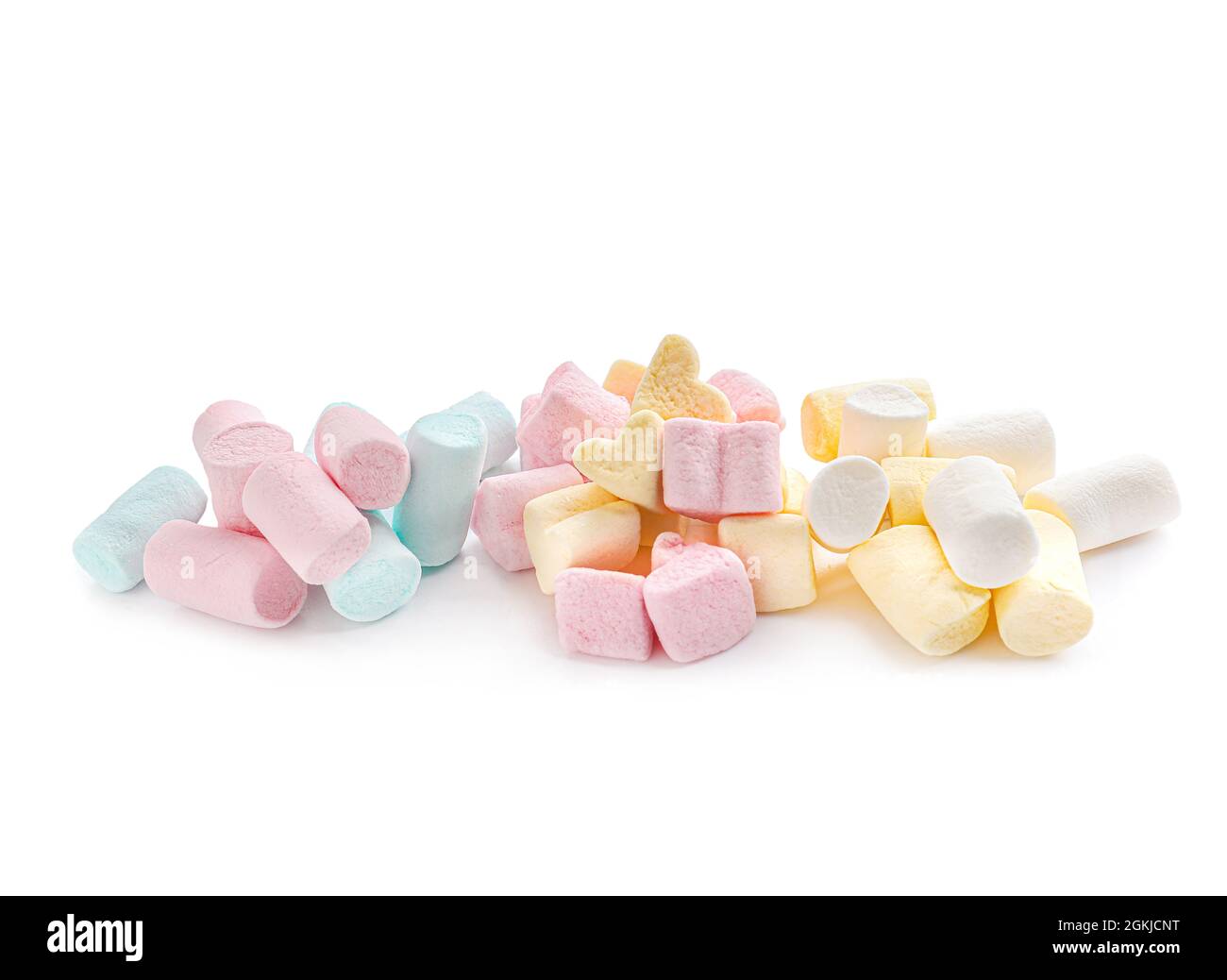 Heap of colorful marshmallows on white background Stock Photo - Alamy