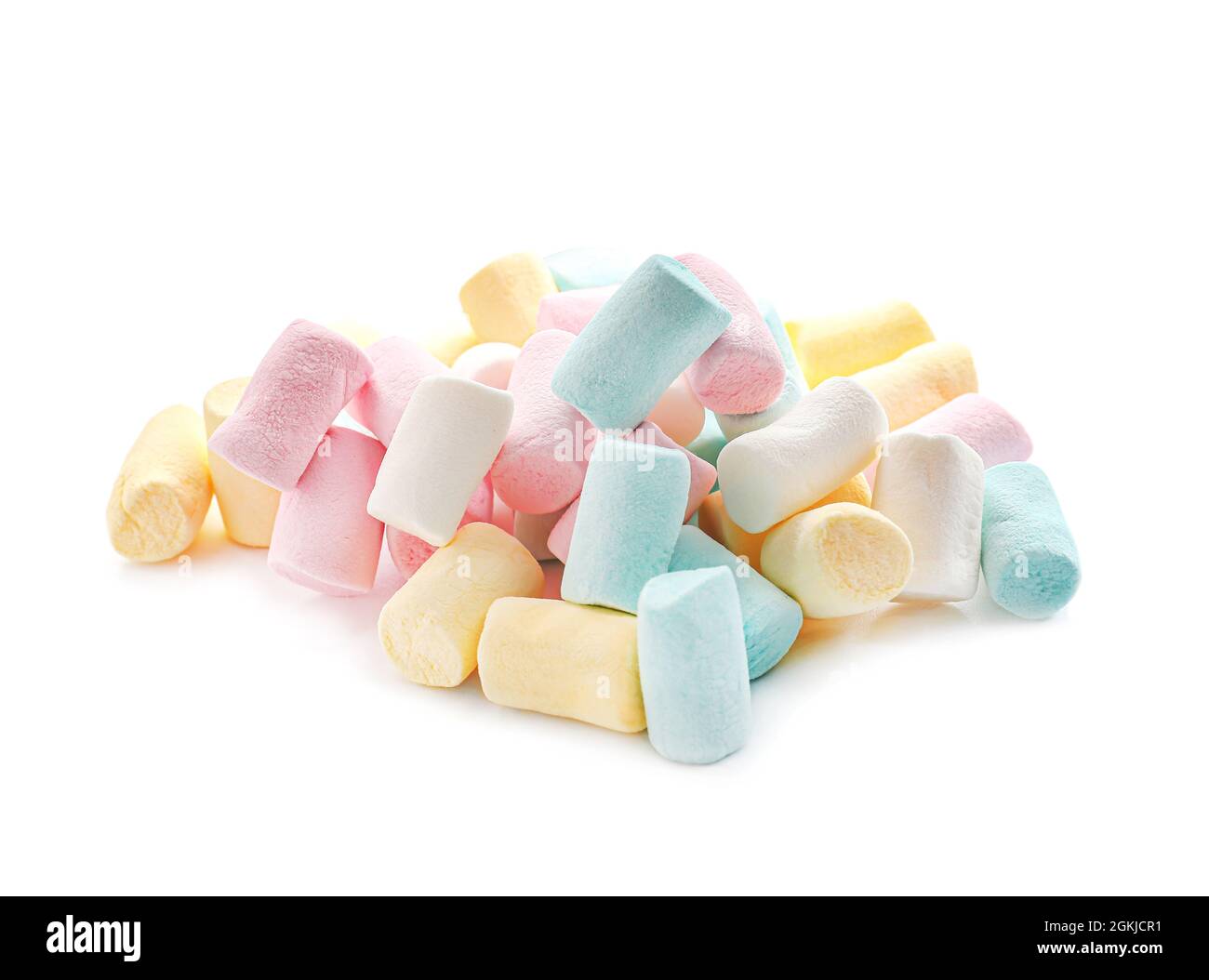 Heap of colorful marshmallows on white background Stock Photo - Alamy