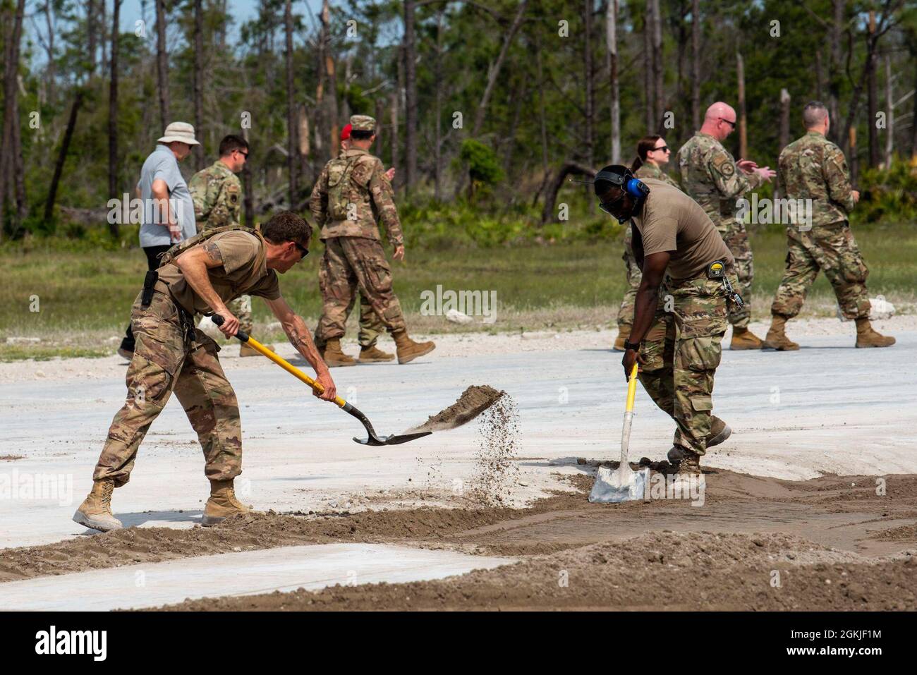 Airmen from the 4th Air Base Squadron make repairs to the Silver Flag ...