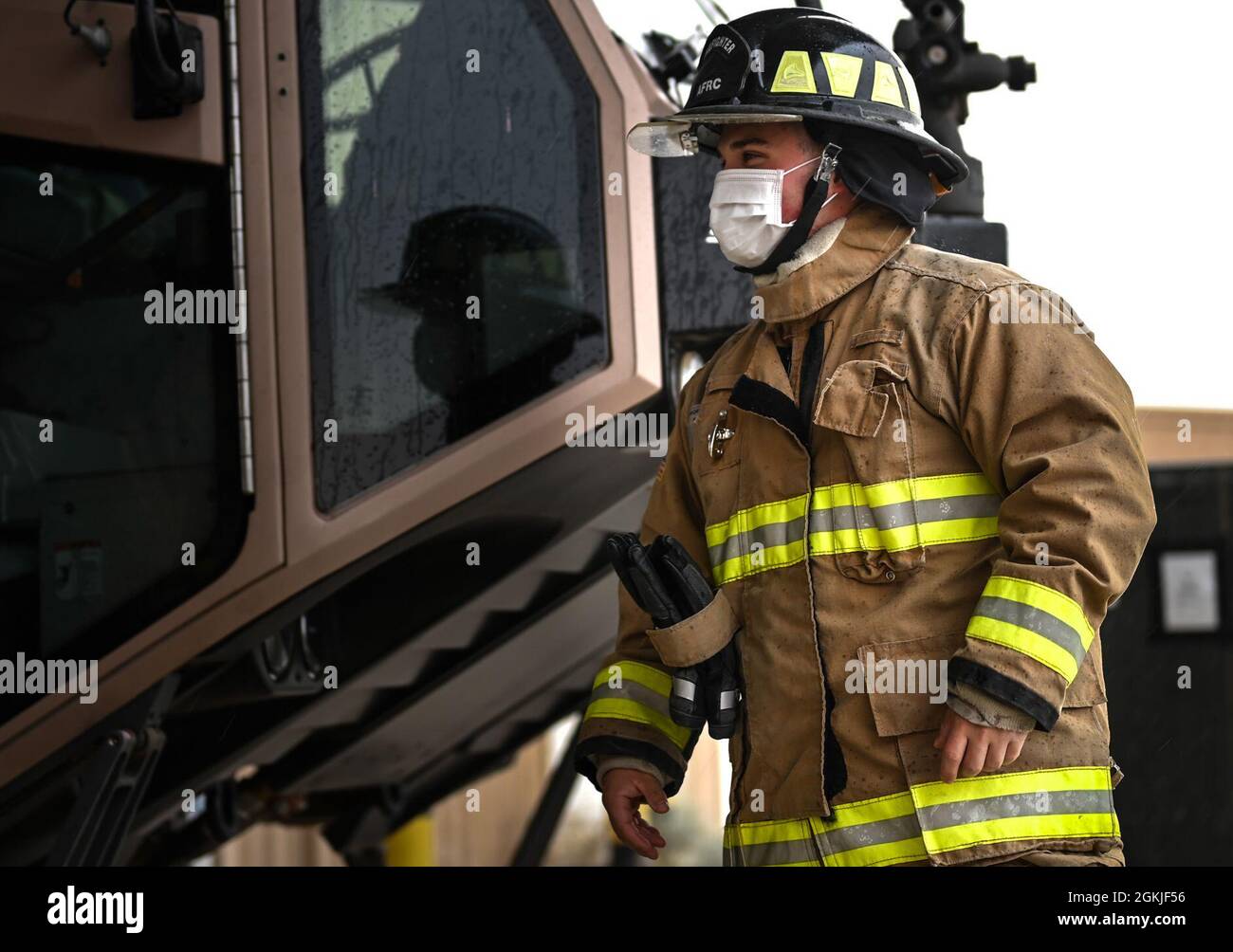 Senior Airman Conor Woodbury, a firefighter assigned to the 386th 