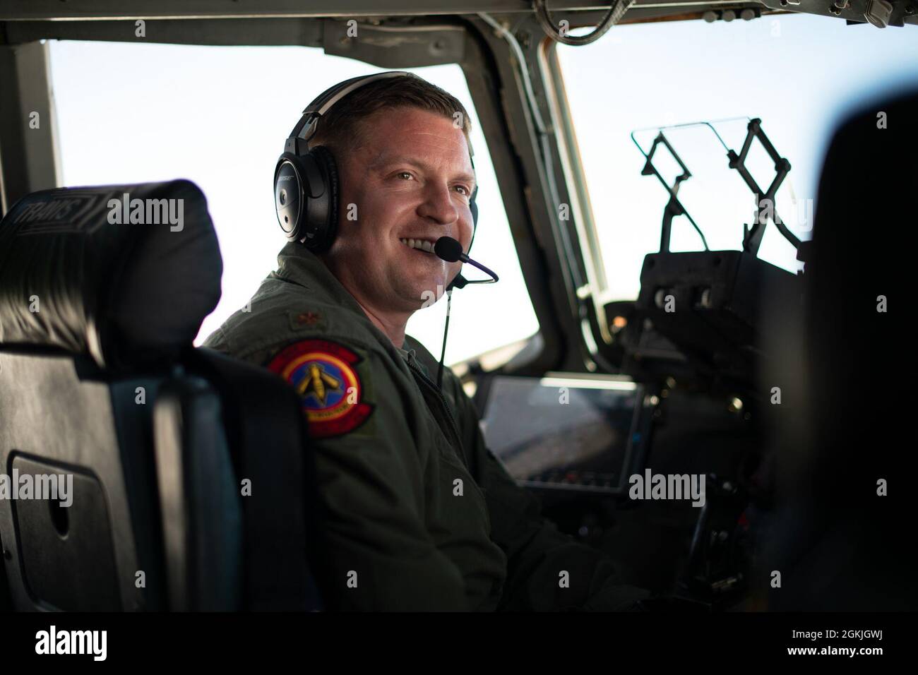 U.S. Air Force Maj. Dustin Miller, 21st Airlift Squadron C-17 ...