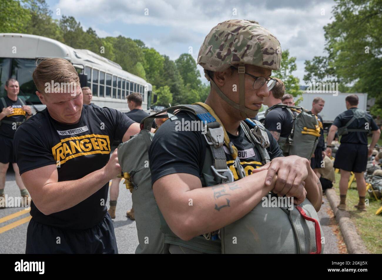 A group of U.S. Army Rangers, assigned to the 5th Ranger Training ...