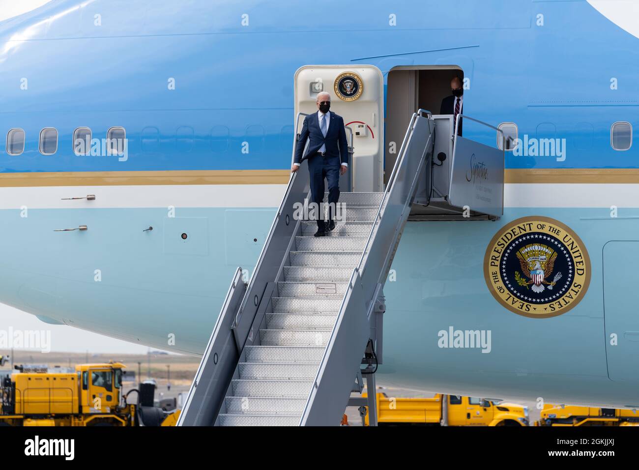 Denver, United States. 14th Sep, 2021. President Joe Biden walks down