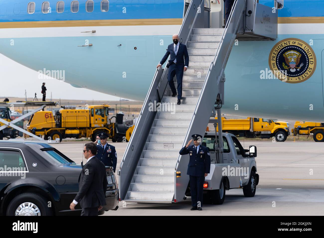 Denver, United States. 14th Sep, 2021. President Joe Biden walks down