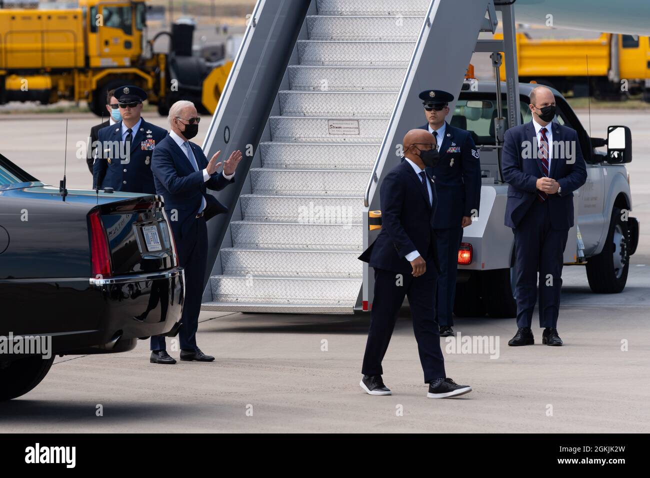 Denver, United States. 14th Sep, 2021. President Joe Biden greets his