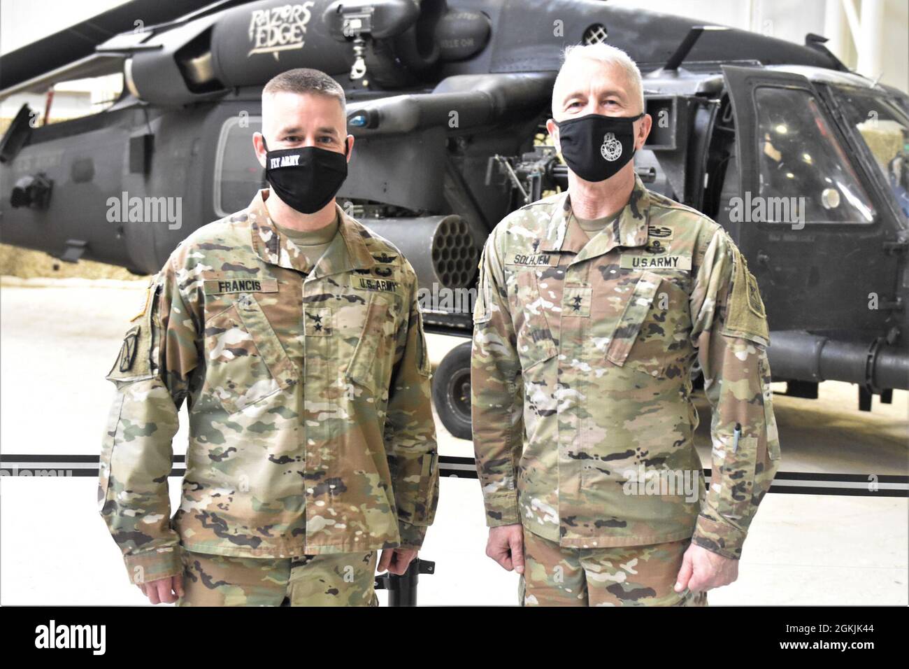 U.S. Army Maj. Gen. Thomas L. Solhjem, right, U.S. Army chief of ...