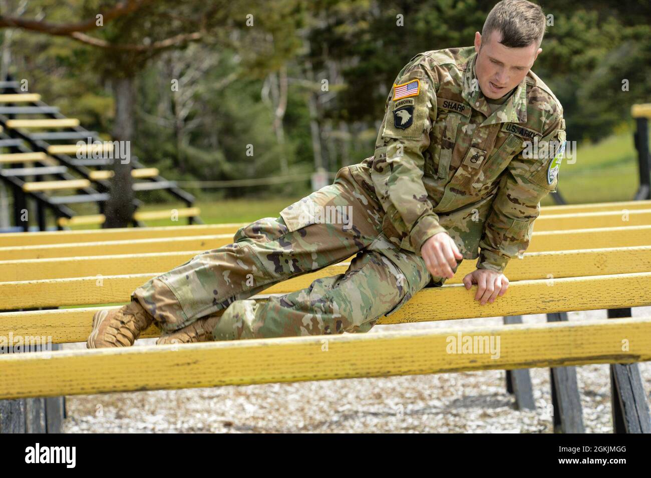 Idaho Army National Guard Staff Sgt. Ephraim Sharp competes in the ...