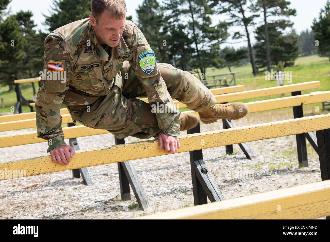 South Dakota Army National Guard Staff Sgt. Gregory Mehlbrech competes ...