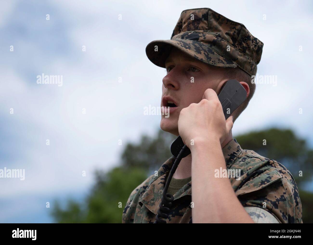 Cpl. David Hedges, field radio operators with Headquarters Battalion Company 2nd Marine Division