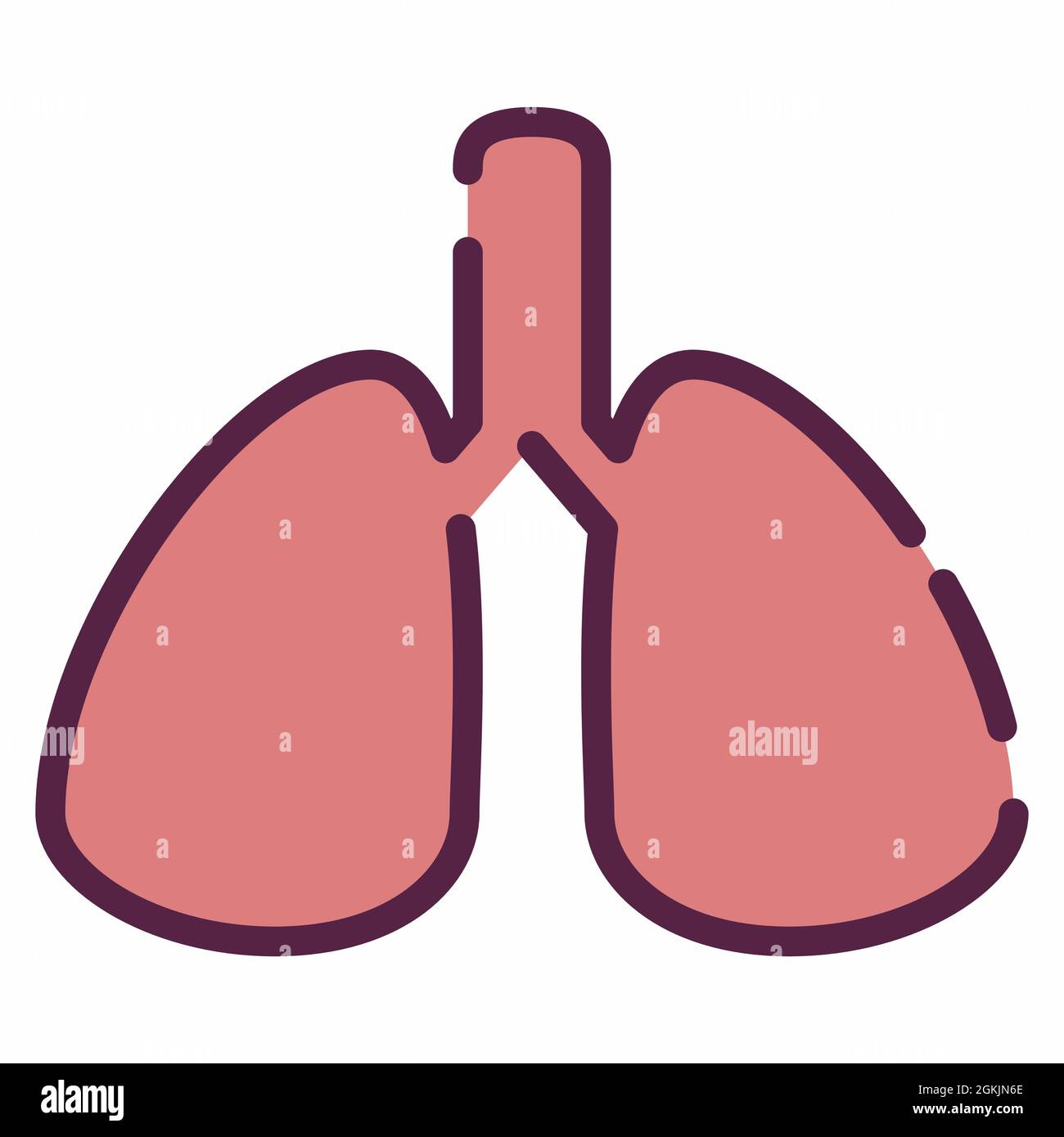 Icon Vector of Lungs - Line Cut Style - Simple illustration, Editable ...