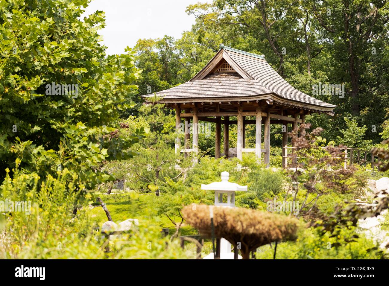 The Japanese garden at Wellfield Botanic Gardens in Elkhart, Indiana