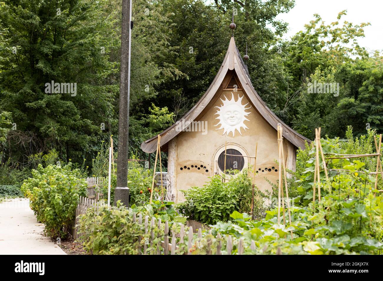 The tool shed at Wellfield Botanic Gardens in Elkhart, Indiana, USA