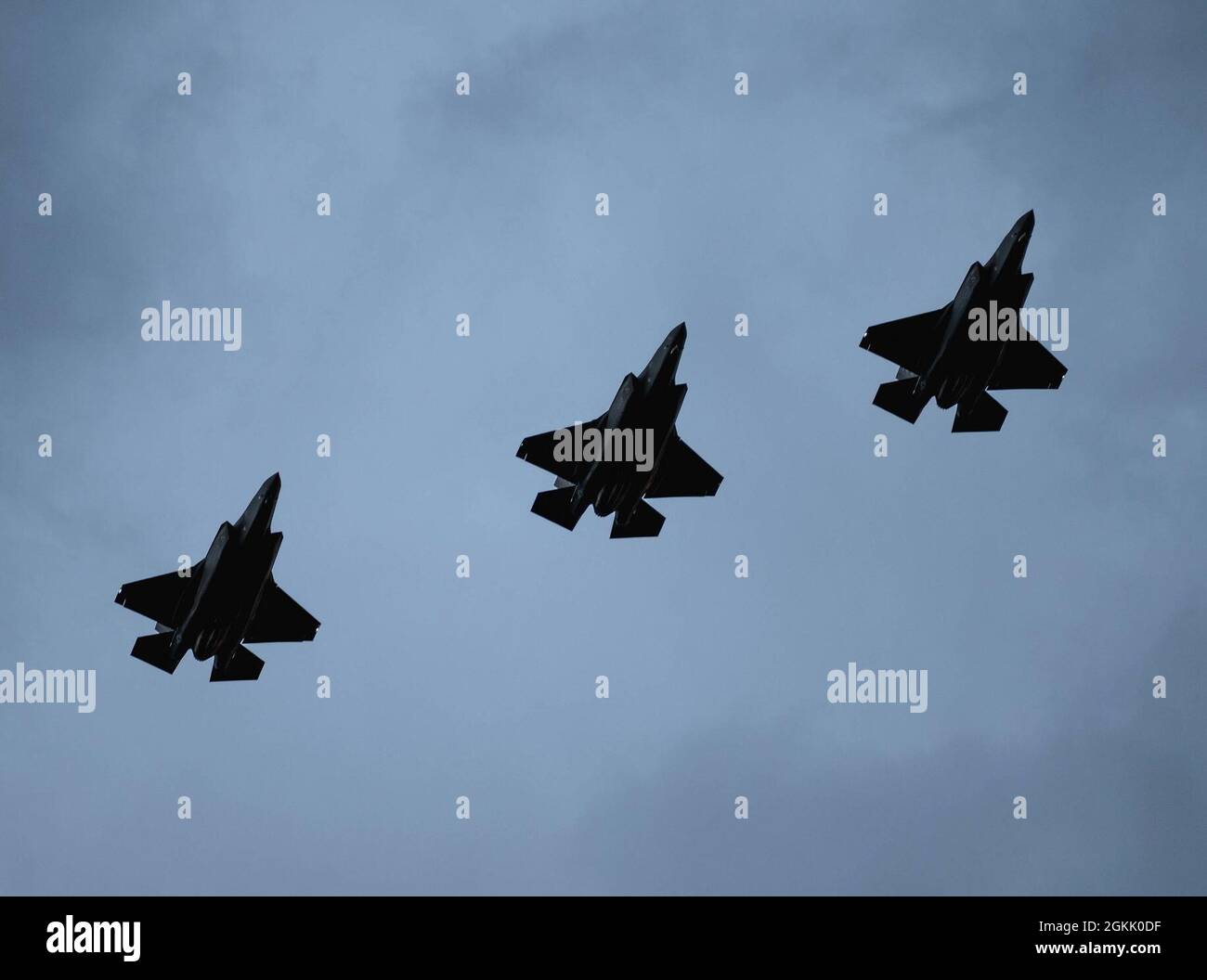 Three U.S. Air Force F-35A Lightning IIs assigned to the 4th Fighter ...