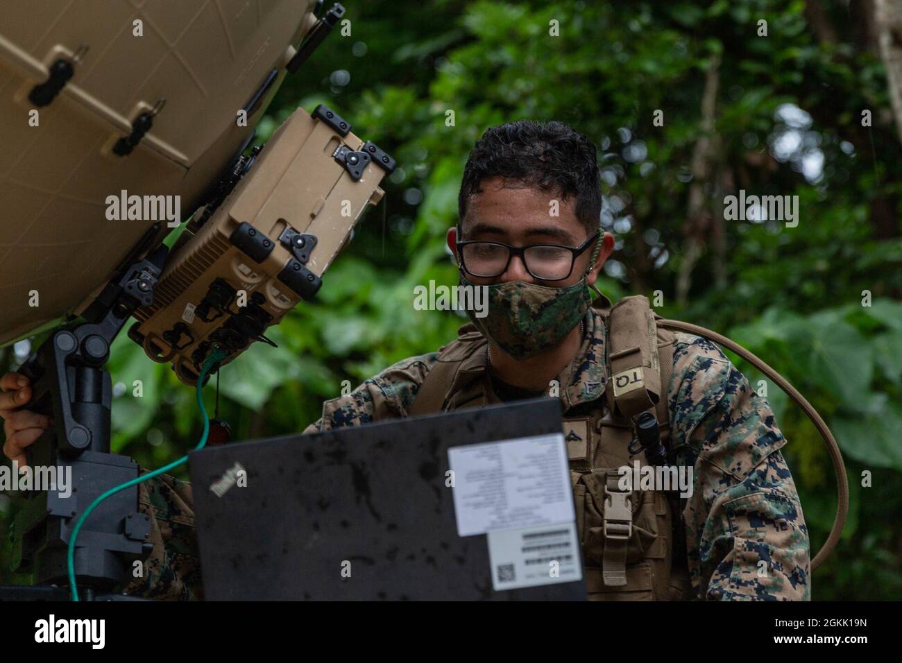 U.S. Marine Corps Lance Cpl. Julio Gonzalez Jr., a satellite transmission system operator, 31st