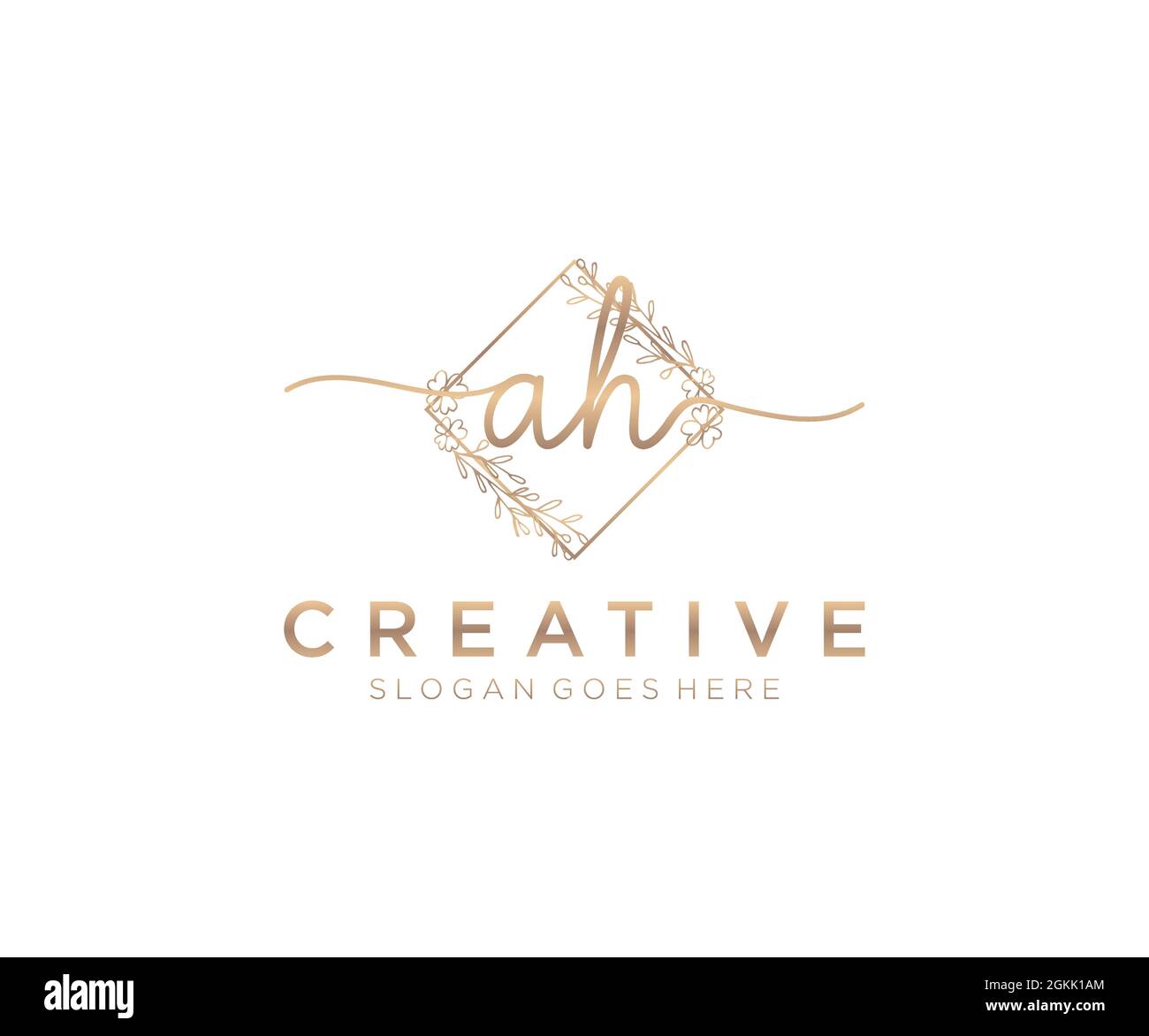 AH Feminine logo beauty monogram and elegant logo design, handwriting ...