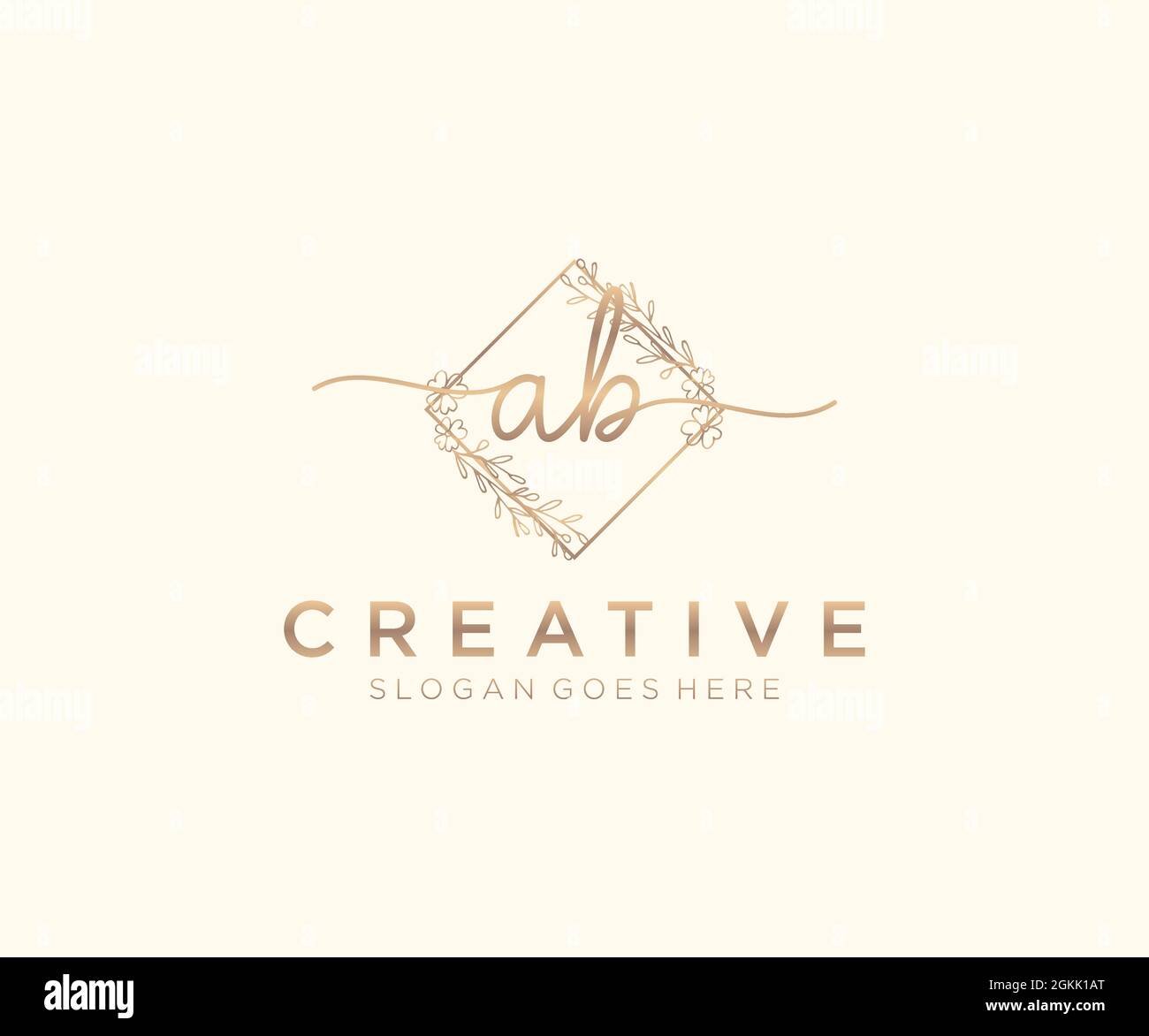 AB Feminine logo beauty monogram and elegant logo design, handwriting ...