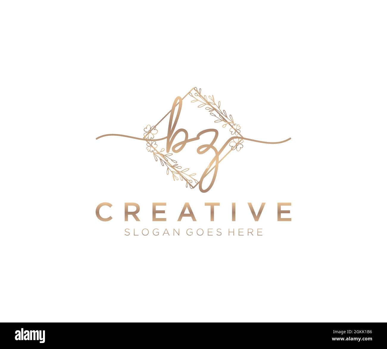 BZ Feminine logo beauty monogram and elegant logo design, handwriting ...