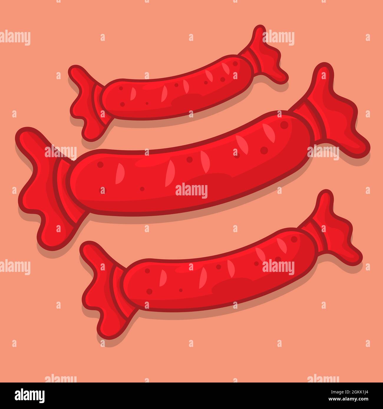 sausage isolated cartoon vector illustration in flat style Stock Vector
