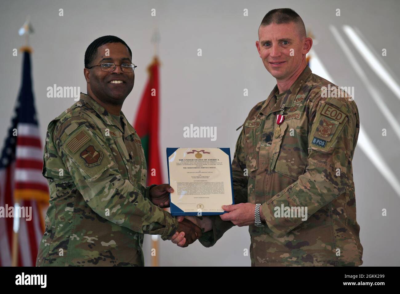 U.S. Air Force Lt. Col. Lamont C. Morrow, left, 380th Expeditionary ...