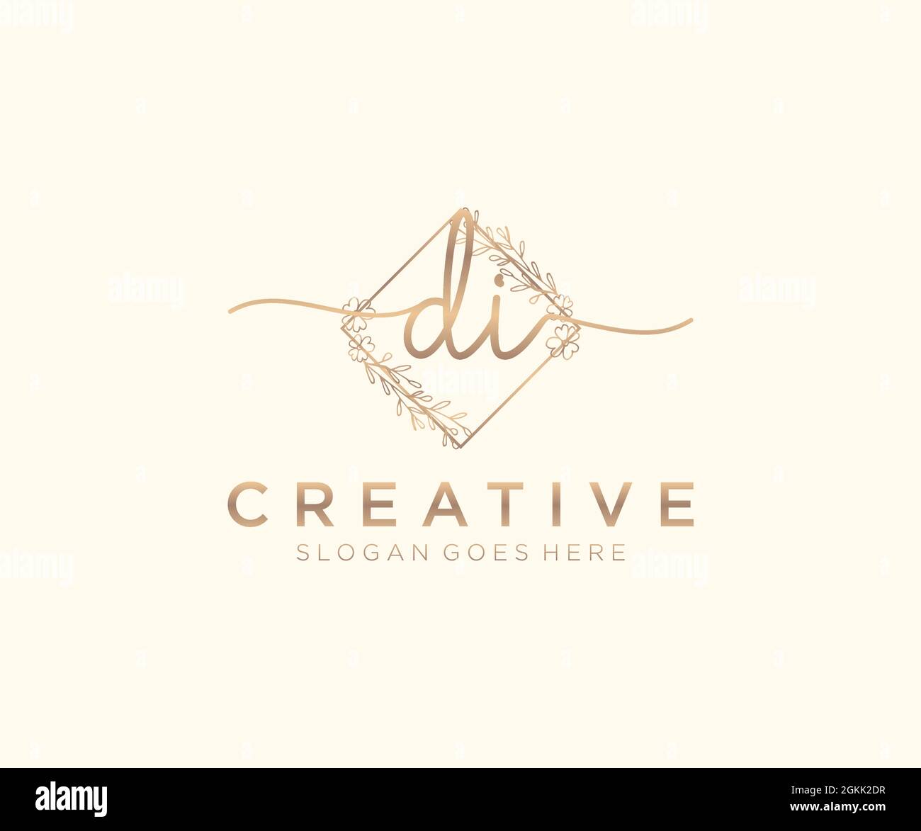 DI Feminine logo beauty monogram and elegant logo design, handwriting ...