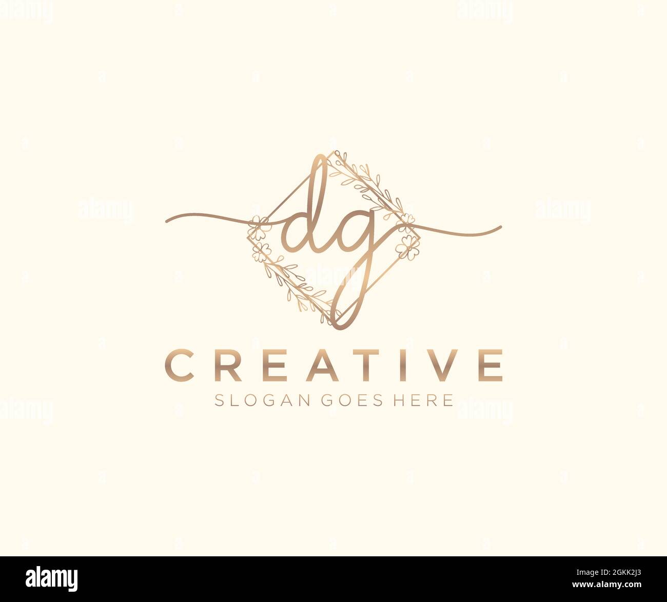 DG Feminine logo beauty monogram and elegant logo design, handwriting ...