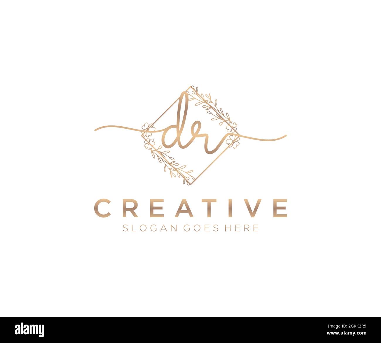 DR Feminine logo beauty monogram and elegant logo design, handwriting ...