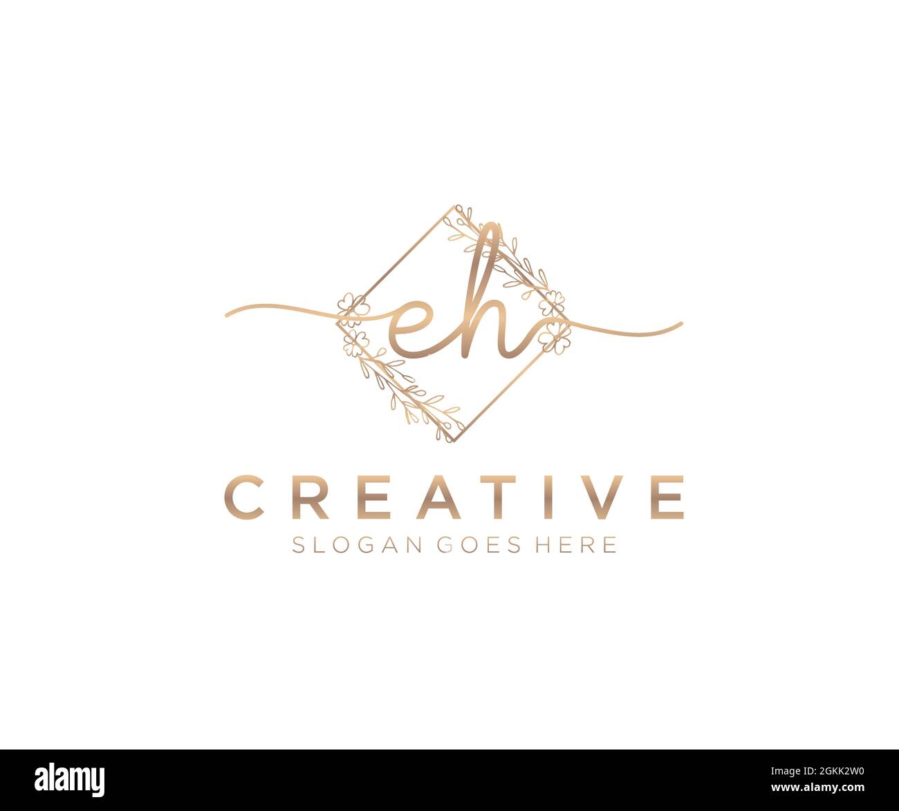 EH Feminine logo beauty monogram and elegant logo design, handwriting ...