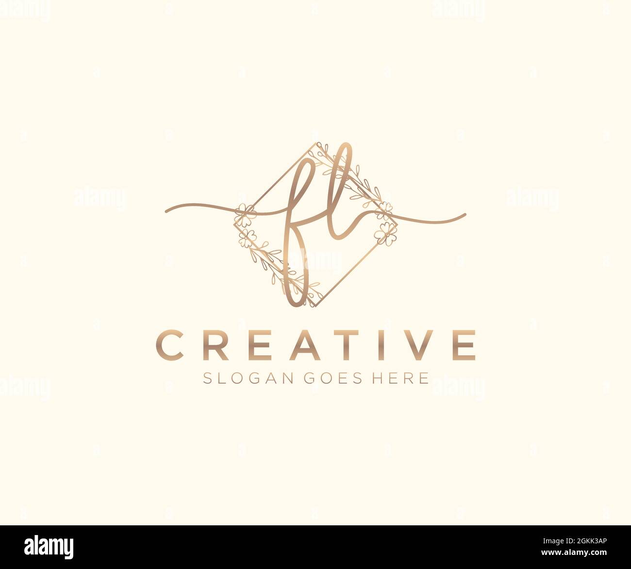 FL Feminine logo beauty monogram and elegant logo design, handwriting ...