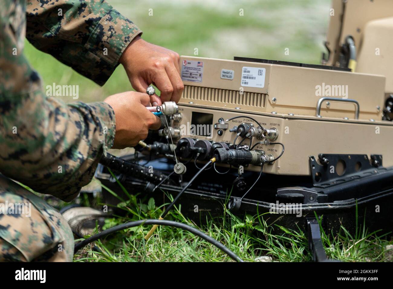 U.S. Marine Corps Lance Cpl. Julio Gonzalez Jr., a satellite transmission system operator, 31st