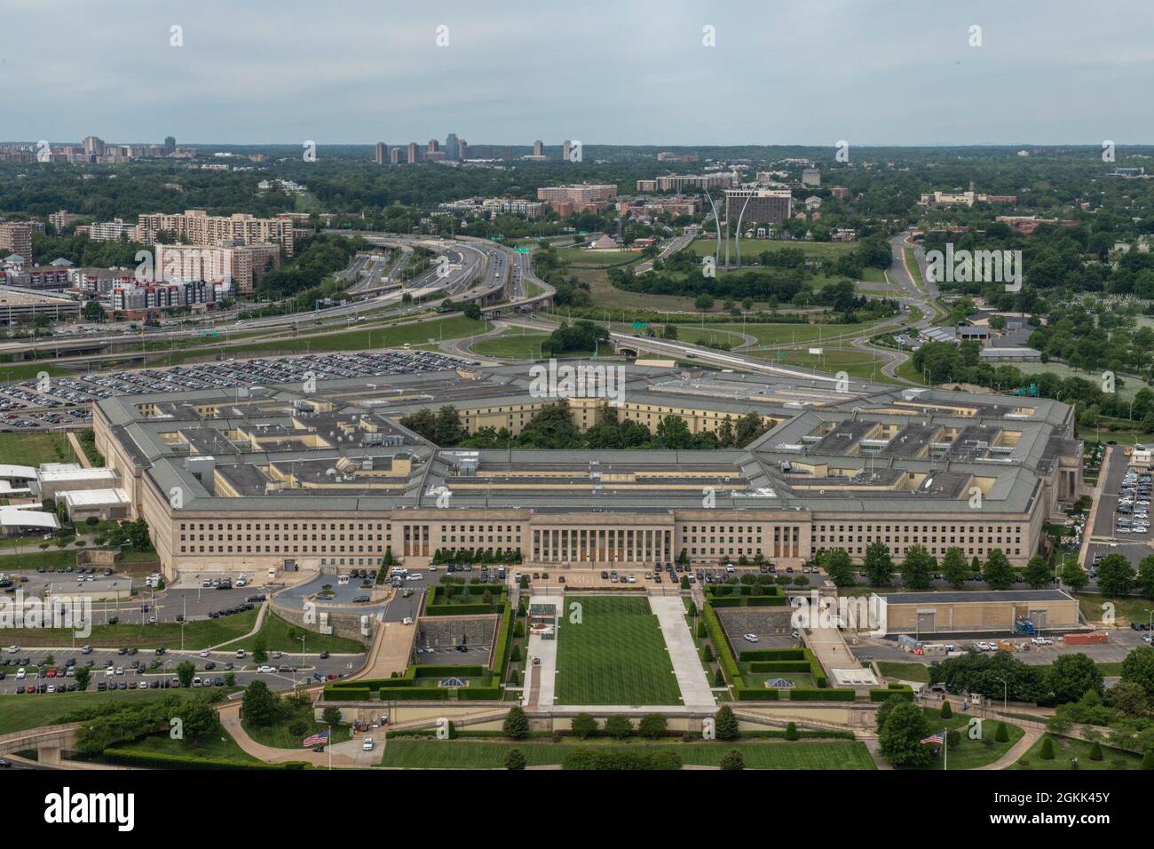 An aerial view of the Pentagon, Washington, D.C., May 11, 2021. Stock Photo