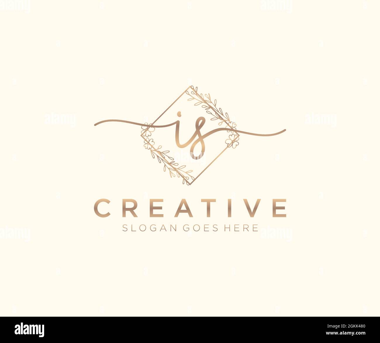 IS Feminine logo beauty monogram and elegant logo design, handwriting ...
