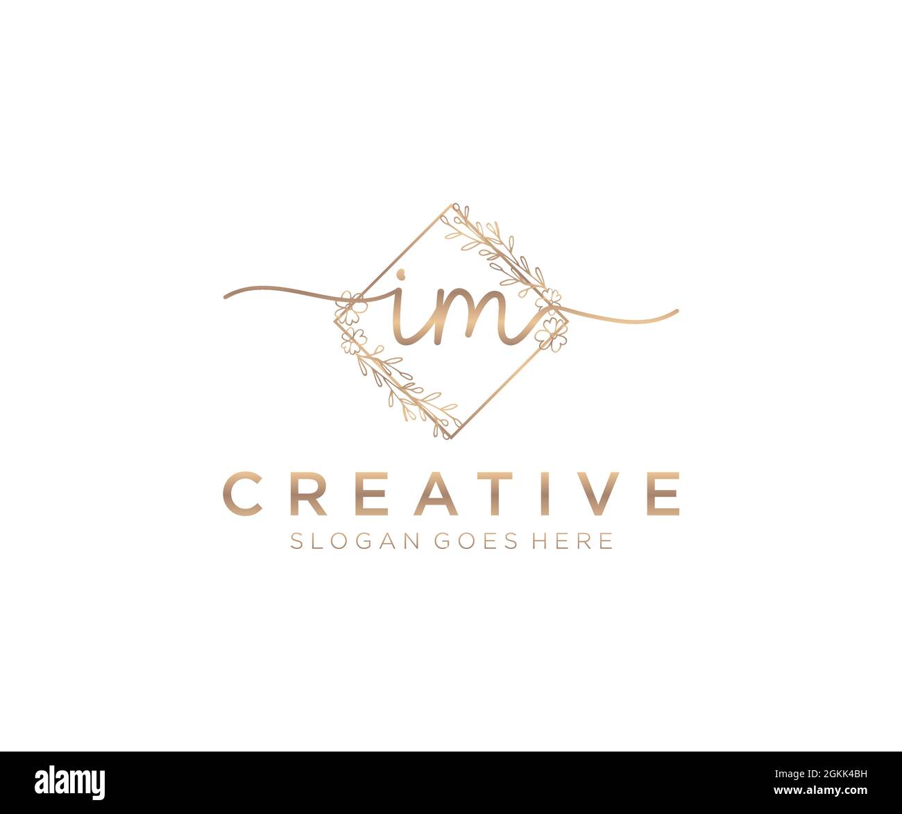 IM Feminine logo beauty monogram and elegant logo design, handwriting ...