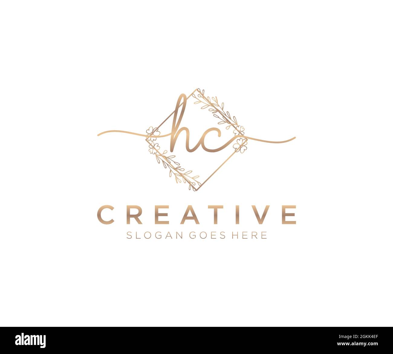 HC Feminine logo beauty monogram and elegant logo design, handwriting ...
