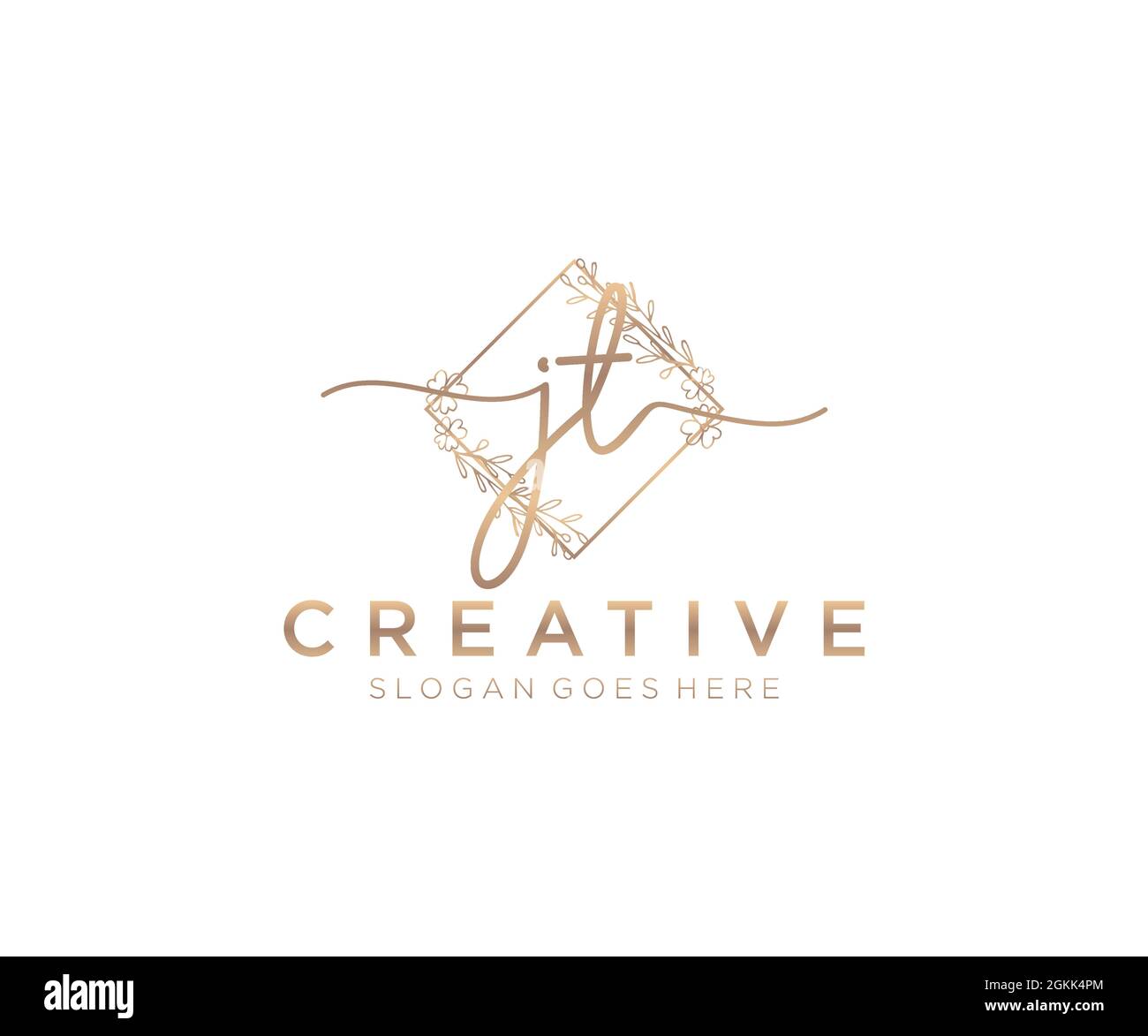 JT Feminine logo beauty monogram and elegant logo design, handwriting ...