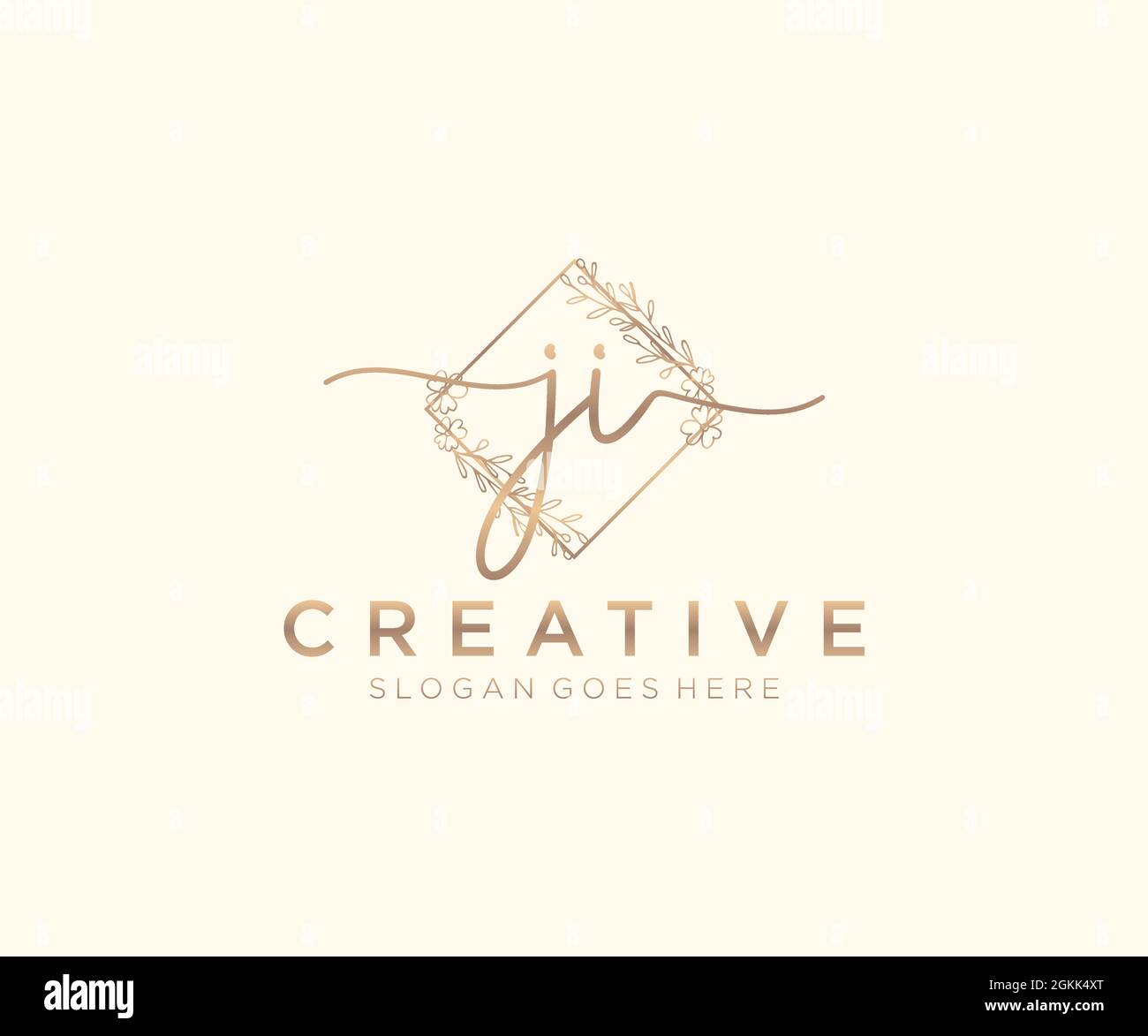 JI Feminine logo beauty monogram and elegant logo design, handwriting ...
